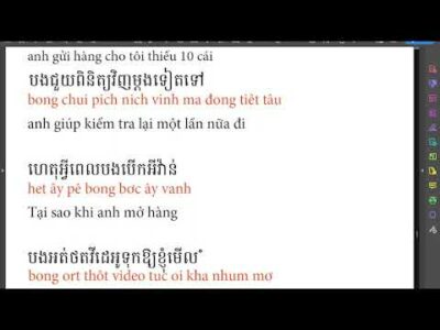 Tiếng Khmer Trường Hợp Bị Mất Hàng