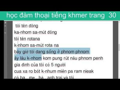 Học Nói Và Đàm Thoại Tiếng Khmer Cho Người Mới